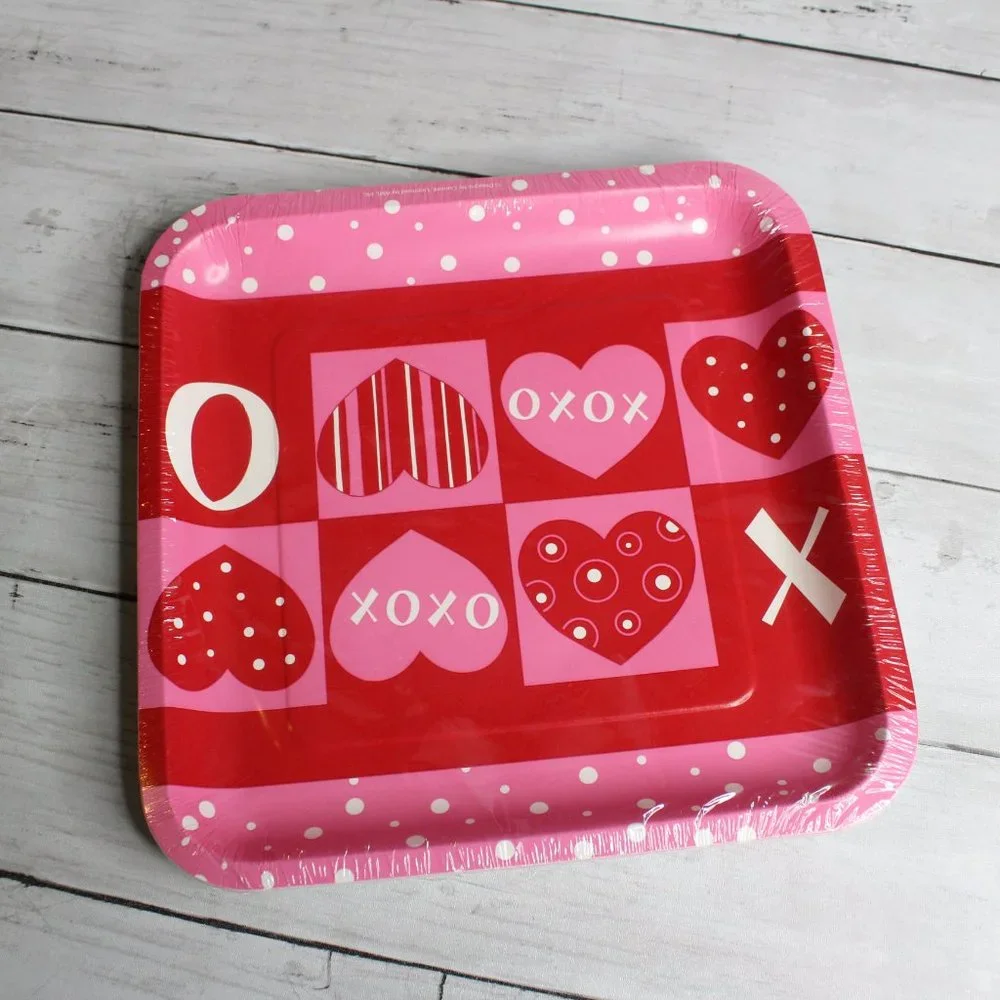 Party Valentine's Day Paper Plates Napkins Cutlery Dinnerware Lot Pink